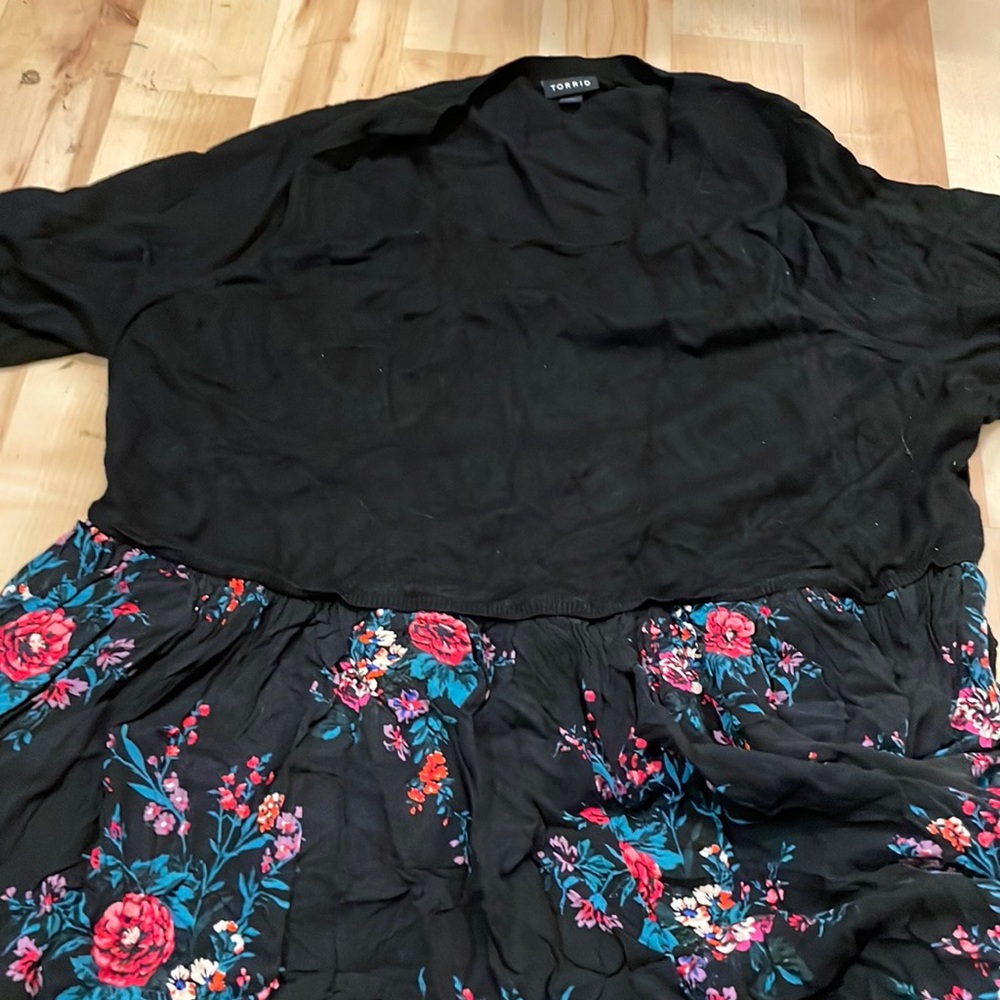 Torrid sweater mini-skater dress with 2 fabrics (and it has POCKETS)